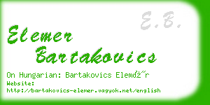 elemer bartakovics business card